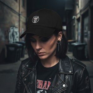 Heathen Hide Embroidered Logos Distressed Hat