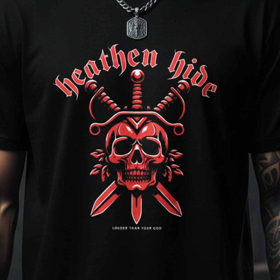 HH Media - HH Swords Heathen Hide Skull & Swords Unisex T-Shirt