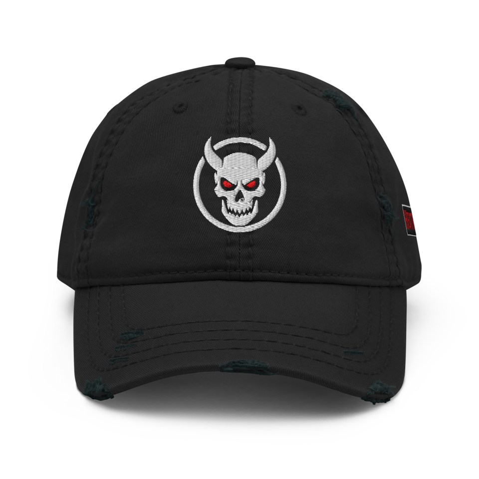 Heathen Hide Embroidered Logos Distressed Hat