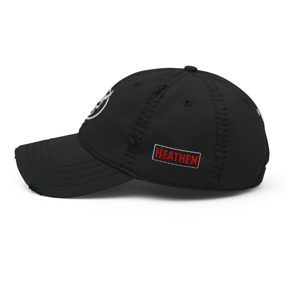 Heathen Hide Embroidered Logos Distressed Hat
