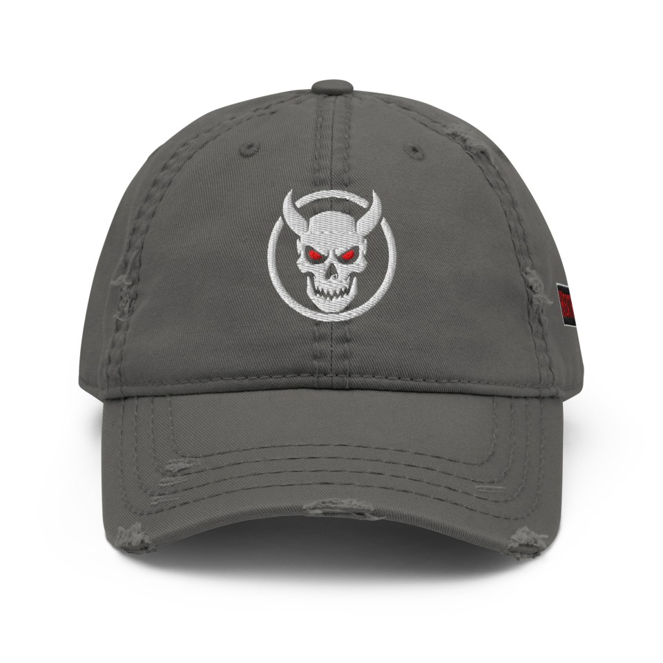 Heathen Hide Embroidered Logos Distressed Hat